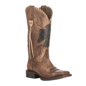 Ariat Women's Naturally Distressed Brown Thunderbird Wide Square Toe Western Boots (AR0023153)